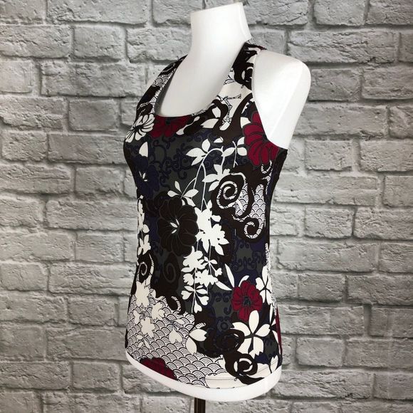 Athleta Turbocharge Grey, Navy, Burgundy, White Floral Active Tank - Picture 4 of 7